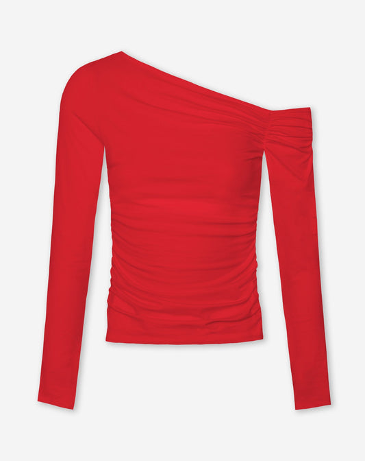 Culture® | Off-shoulder Ruched Top - Red
