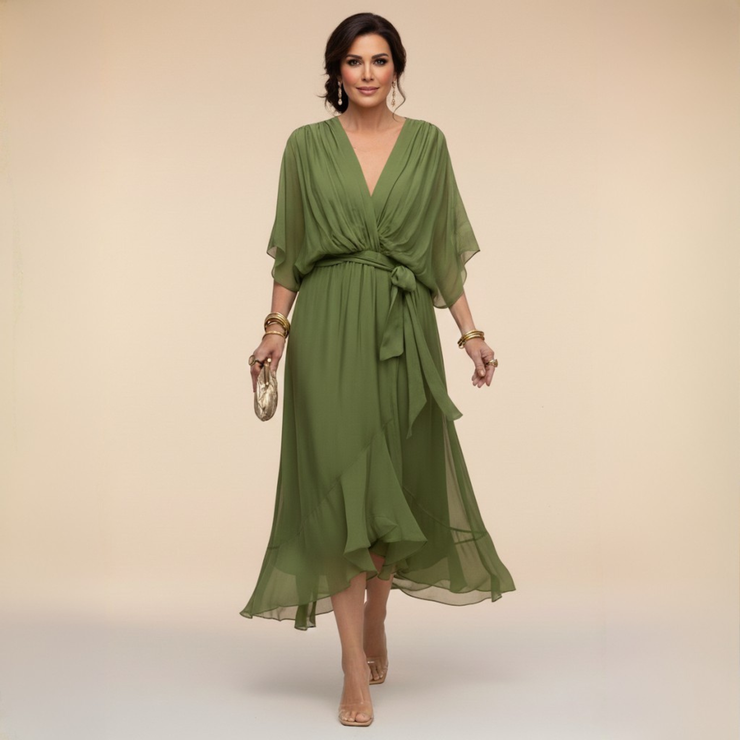 Culture® | Chiffon Dress with V-Neck