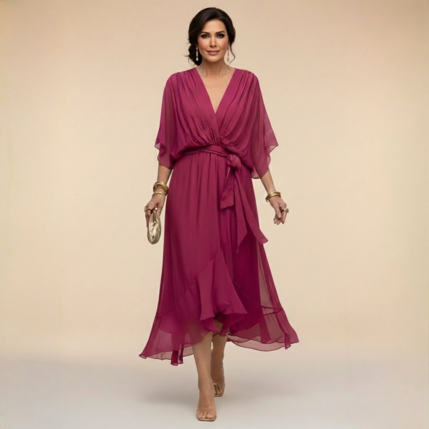 Culture® | Chiffon Dress with V-Neck