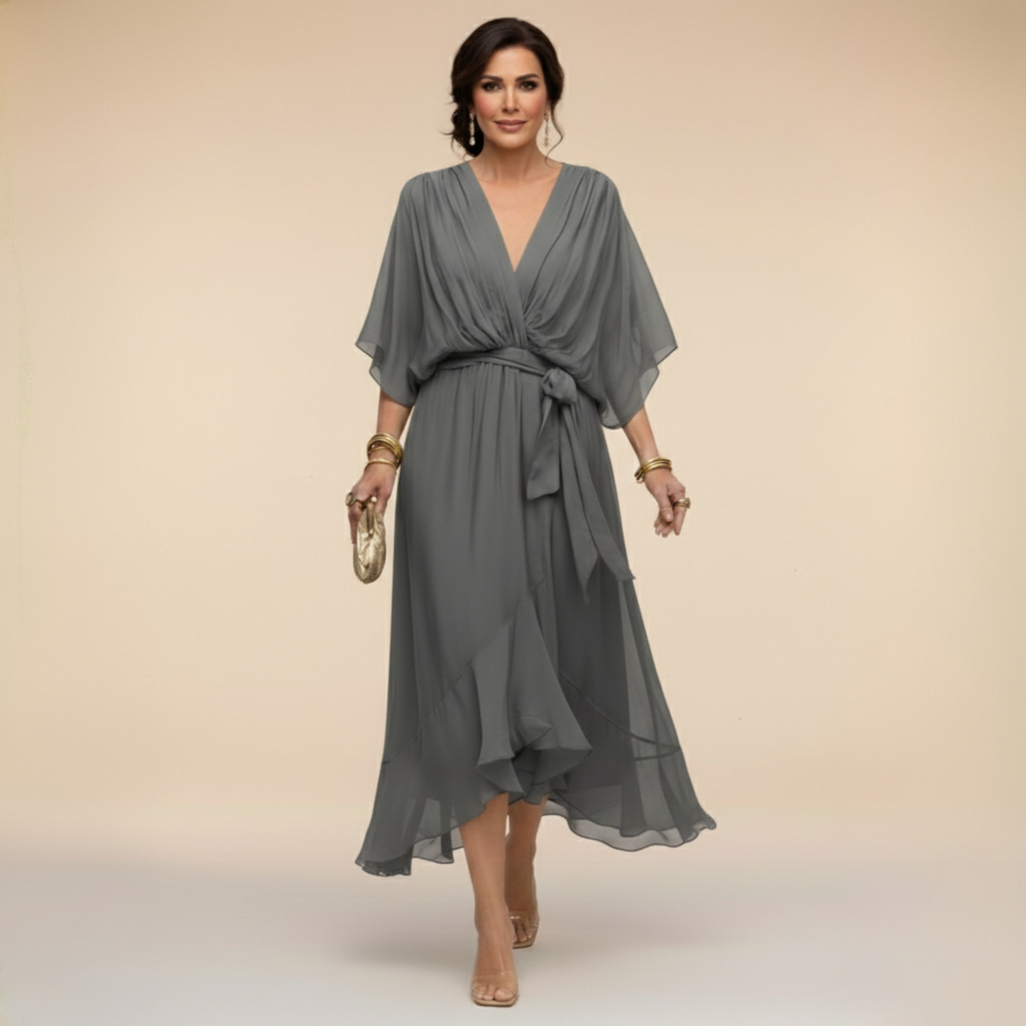 Culture® | Chiffon Dress with V-Neck