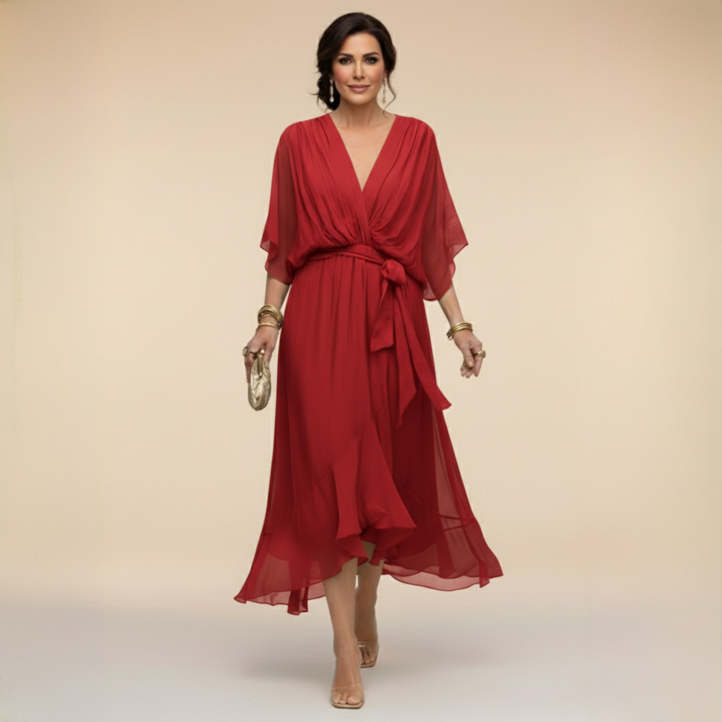Culture® | Chiffon Dress with V-Neck