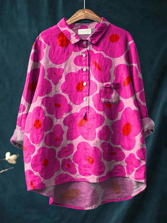 Culture® | Vibrant Pink Floral Pattern Printed Women's Casual  Shirt