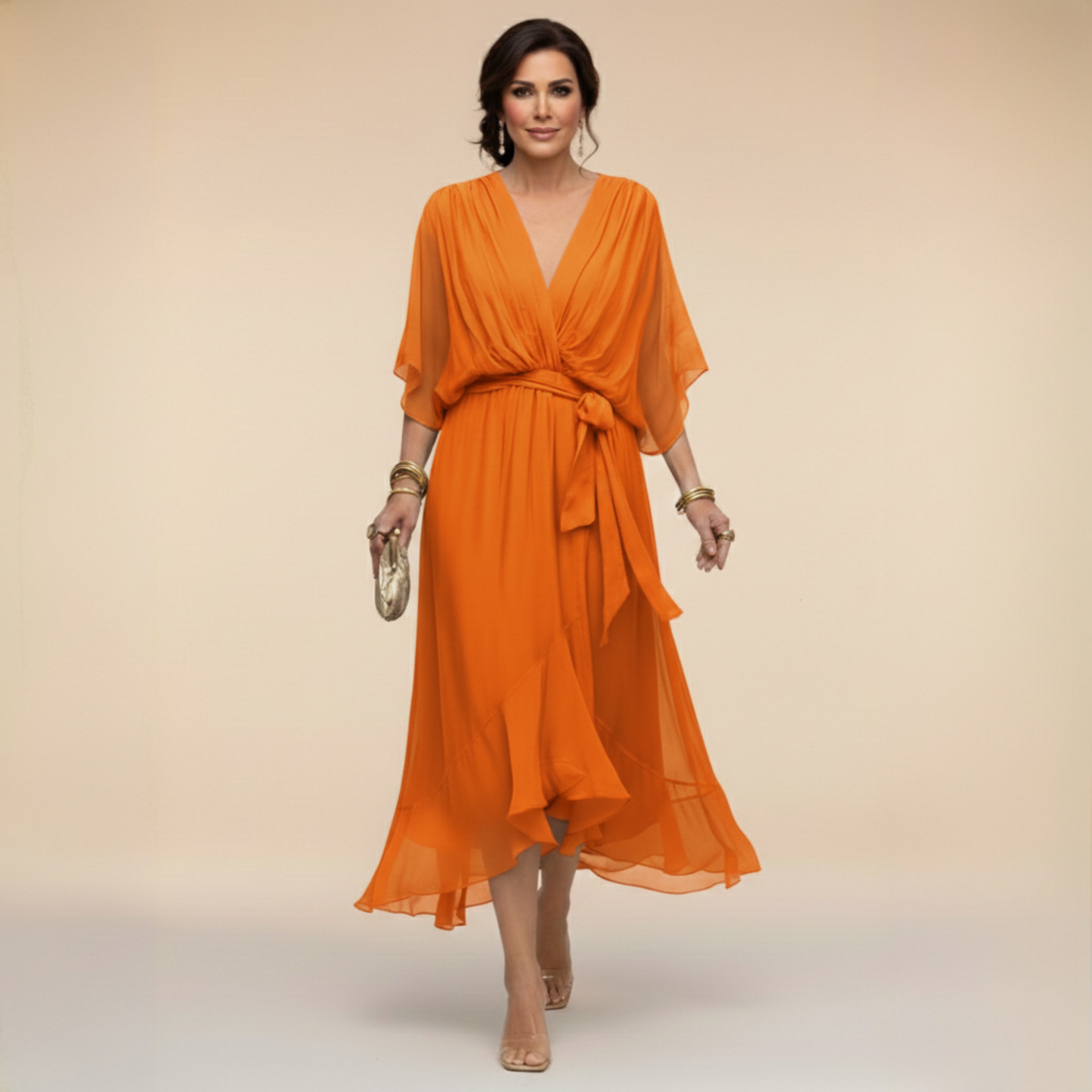 Culture® | Chiffon Dress with V-Neck