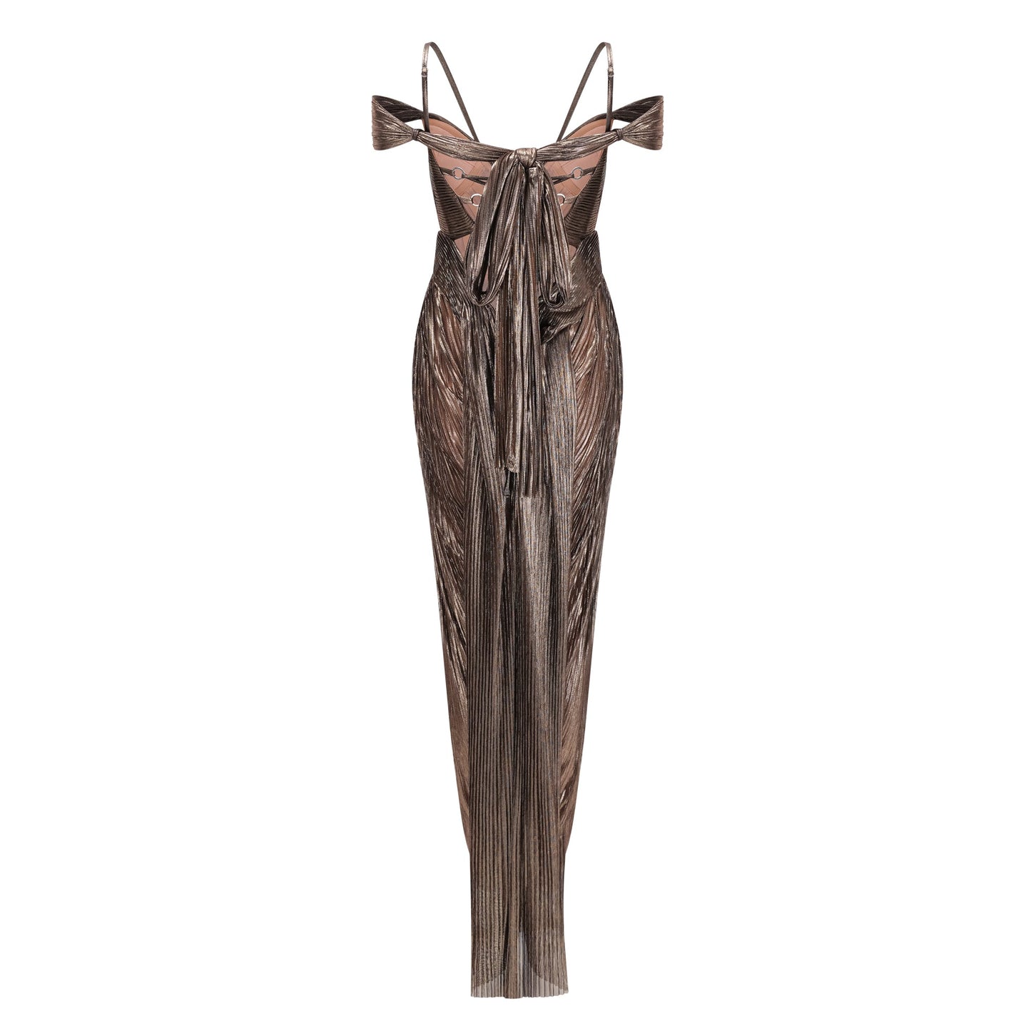 Culture® |  Bronze Goddess Satin Maxi Dress