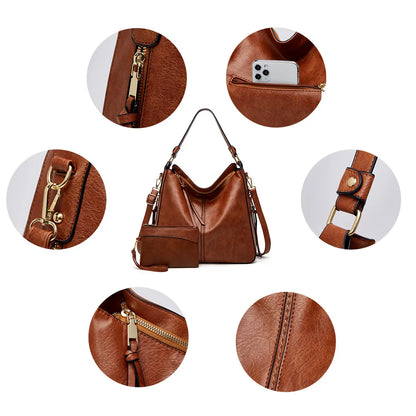 Culture®  | Leather Hobo Handbag + FREE Pouch Wallet