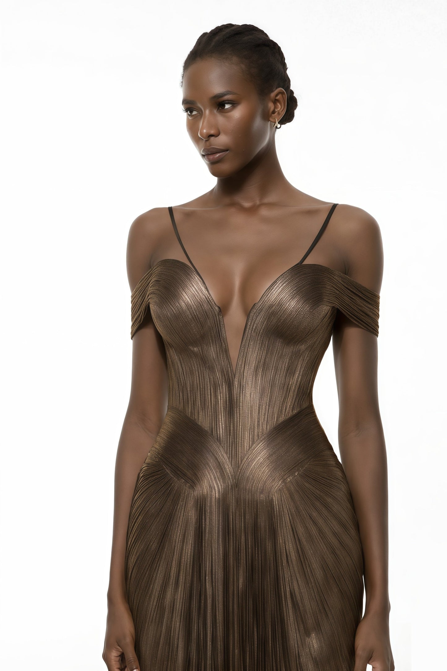 Culture® |  Bronze Goddess Satin Maxi Dress