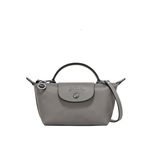 Culture®  | Paris Leather Longchamp Bag - Grey