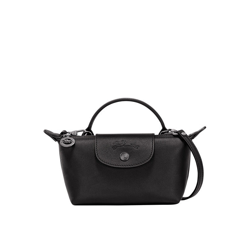 Culture®  | Paris Leather Longchamp Bag - Black