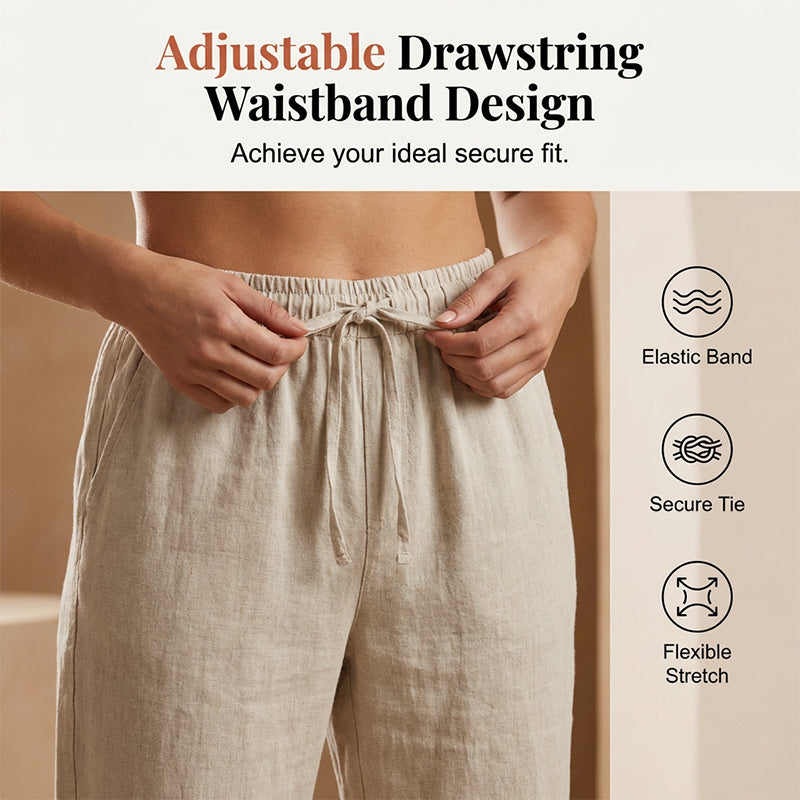 Cotton Linen Cropped Pants