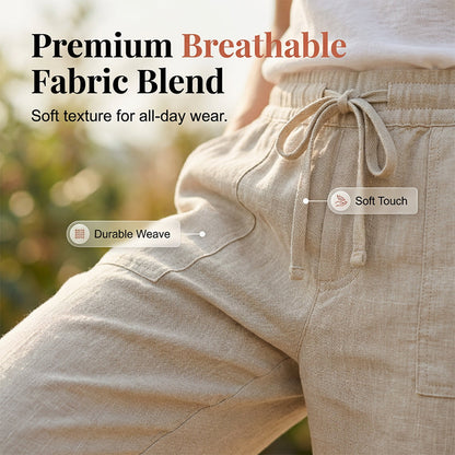 Cotton Linen Cropped Pants